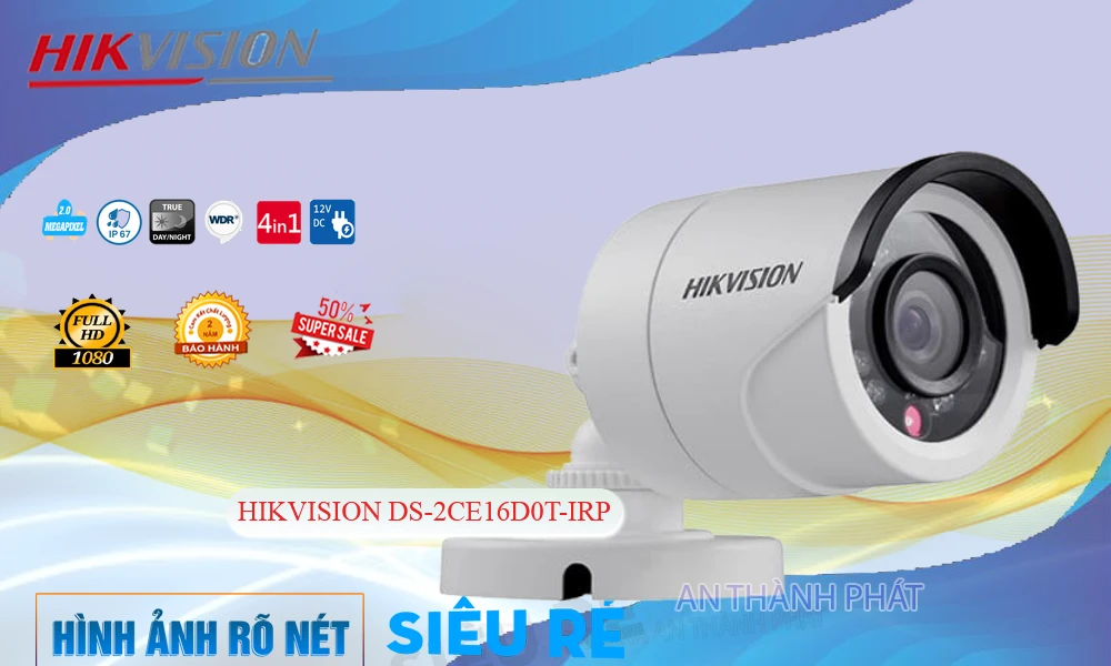 Camera HDTVI Thân Hikvision DS-2CE16D0T-IRP Camera HDTVI Thân Hikvision DS-2CE16D0T-IRP