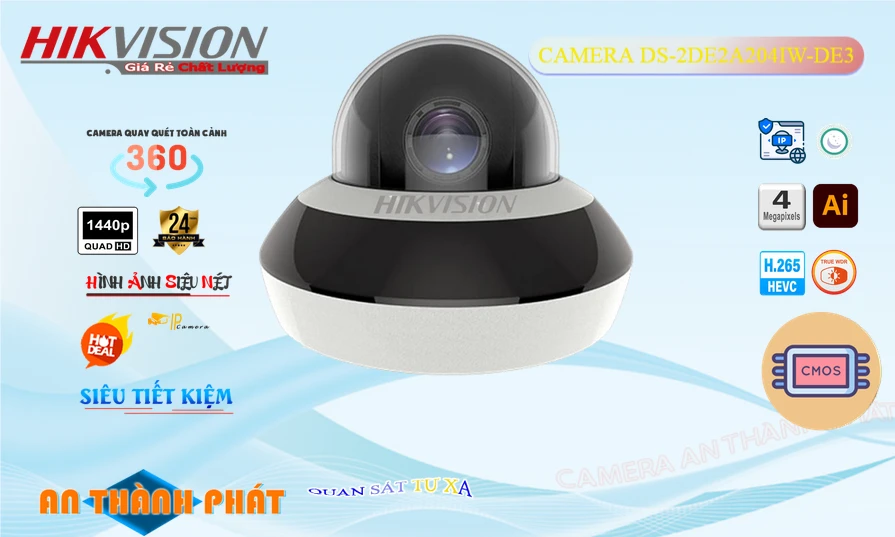 Camera IP mini speed dome 2MP HIKVISION DS-2DE2A204IW-DE3