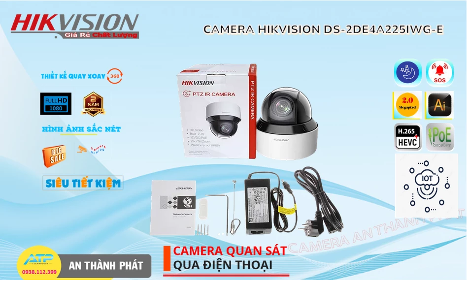 DS-2DE4A225IWG-E sắc nét Hikvision ➠