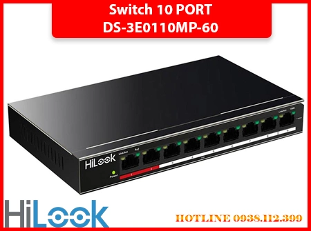 Switch DS-3E0110MP-60 8 cổng PoE, Bộ chia mạng DS-3E0110MP-60 cho camera, Switch PoE DS-3E0110MP-60 giá rẻ, Switch DS-3E0110MP-60 chống sét, Switch DS-3E0110MP-60 cấp nguồn 300m, Switch mạng camera DS-3E0110MP-60, DS-3E0110MP-60 Hikvision 8 port