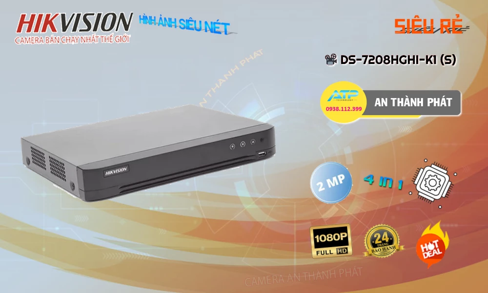 DS-7208HGHI-K1(S) sắc nét Hikvision