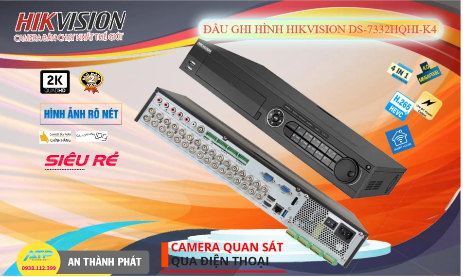 DS-7332HQHI-K4 sắc nét Hikvision ➠
