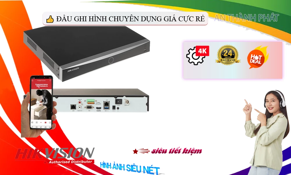 DS-7608NXI-K2 sắc nét Hikvision