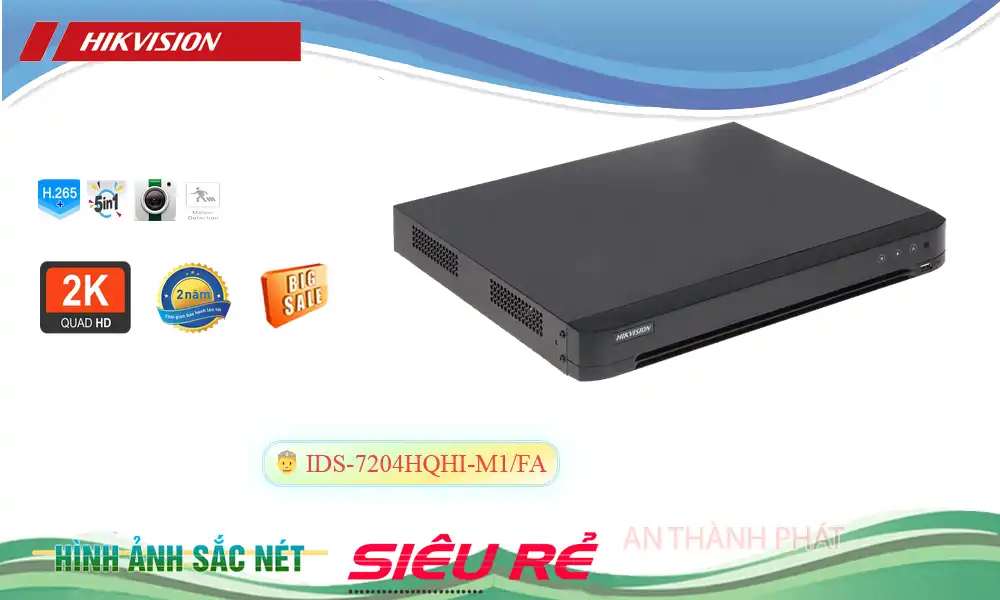 IDS-7204HQHI-M1/FA sắc nét Hikvision