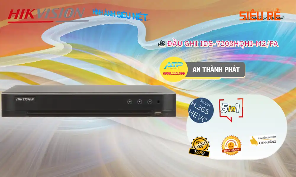 IDS-7208HQHI-M2/FA sắc nét Hikvision