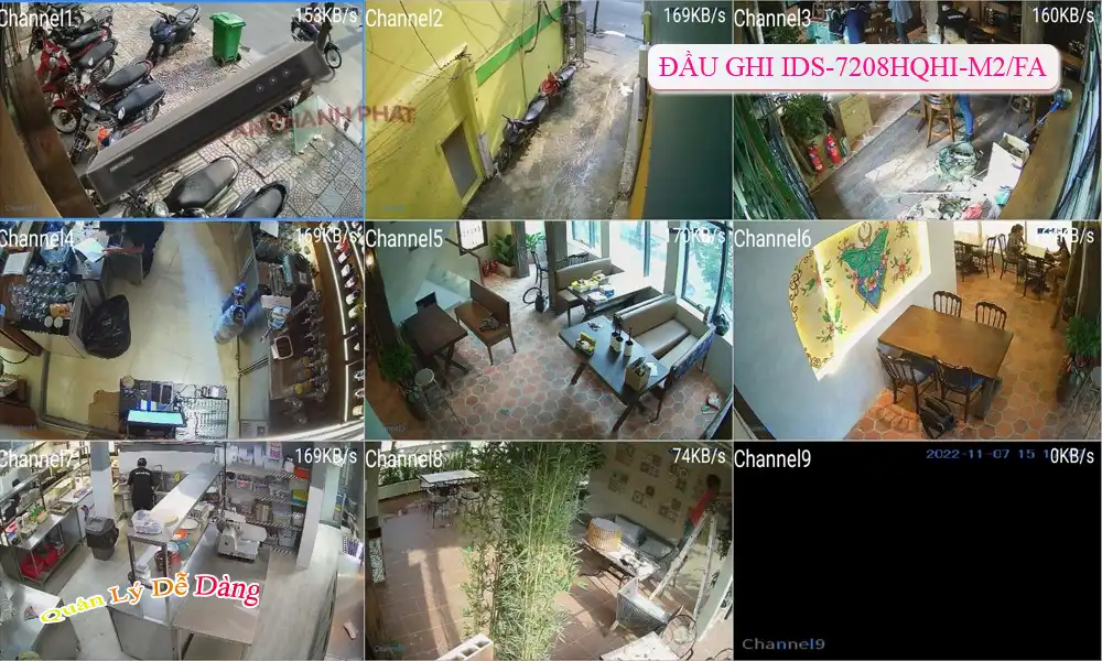 IDS-7208HQHI-M2/FA sắc nét Hikvision