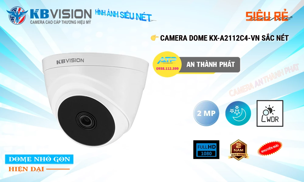 KX-A2112C4-VN sắc nét KBvision KX-A2112C4-VN sắc nét KBvision
