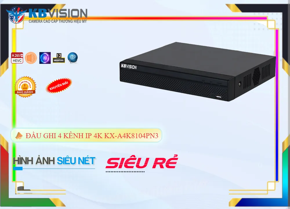 KX-A4K8104PN3 Đầu ghi Camera KBvision Công Nghệ Mới KX-A4K8104PN3 Đầu ghi Camera KBvision Công Nghệ Mới