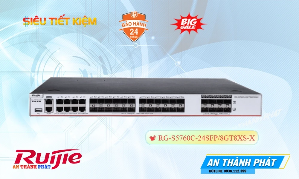 Hãng Ruijie RG-S5760C-24SFP/8GT8XS-X  Switch chia mạng
