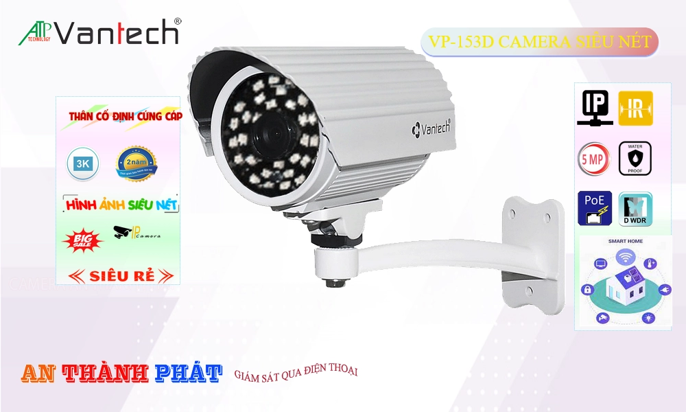 ✅ Camera Cấp Nguồ Qua Dây Mạng VP-153D VanTech ✅ Camera Cấp Nguồ Qua Dây Mạng VP-153D VanTech