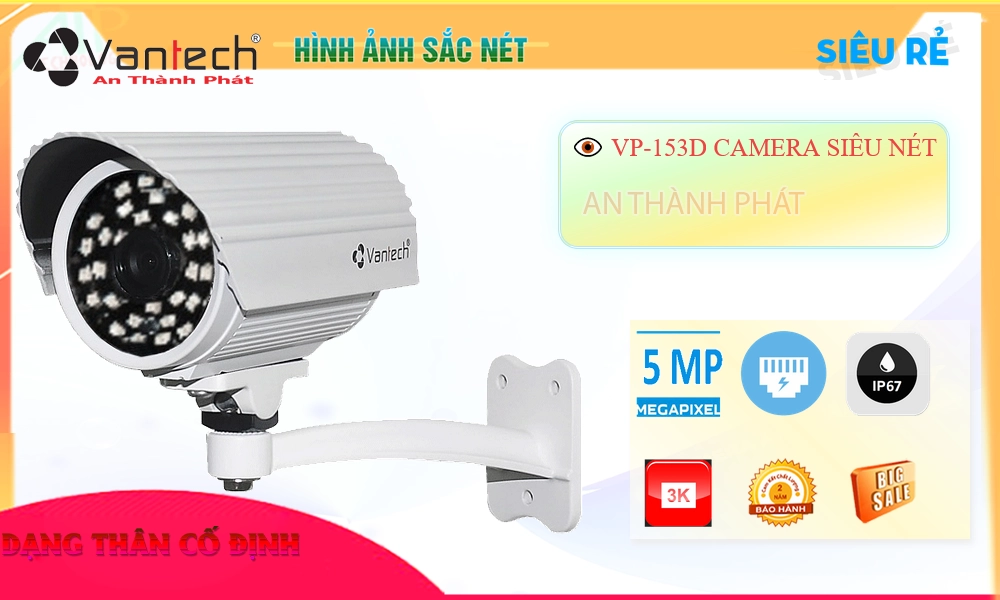 ✅ Camera Cấp Nguồ Qua Dây Mạng VP-153D VanTech ✅ Camera Cấp Nguồ Qua Dây Mạng VP-153D VanTech
