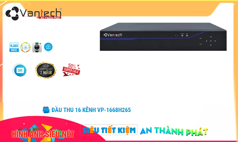 Đầu Ghi Camera VP-1668H265 VanTech Giá tốt Đầu Ghi Camera VP-1668H265 VanTech Giá tốt