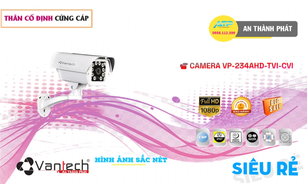 Camera VanTech VP-234AHD/TVI/CVI Mẫu Đẹp