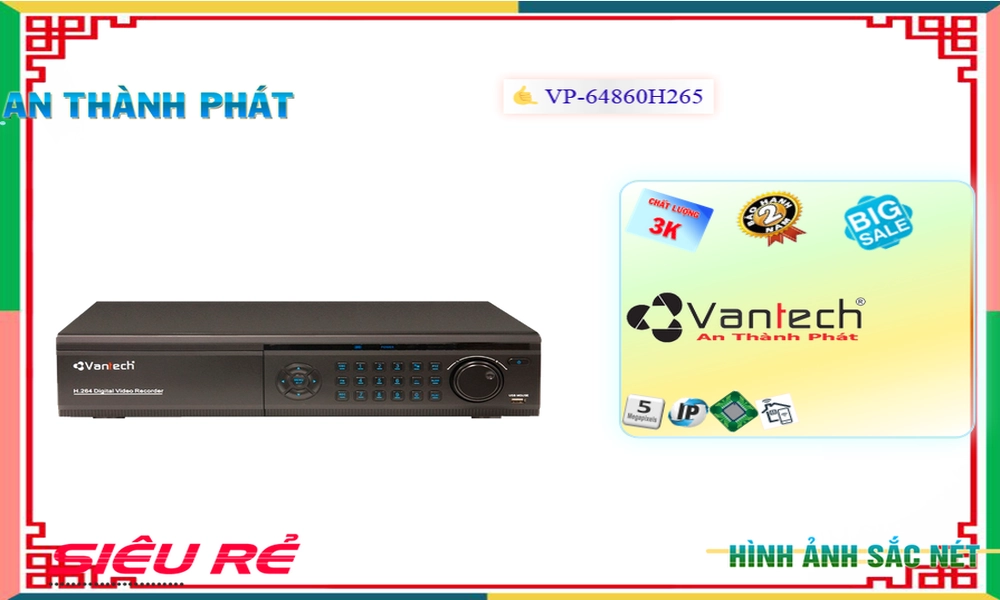 Đầu Thu KTS VanTech VP-64860H265 Giá tốt Đầu Thu KTS VanTech VP-64860H265 Giá tốt