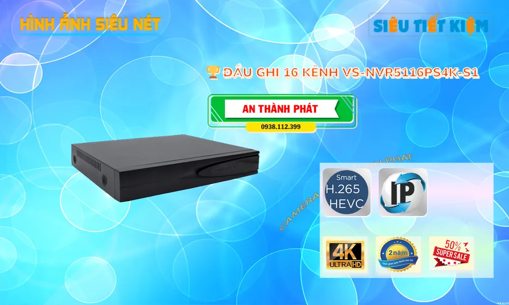 Đầu ghi Visioncop VS-NVR5116PS4K-S1 Đầu ghi Visioncop VS-NVR5116PS4K-S1