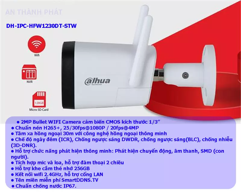 Camera IP DAHUA DH-IPC-HFW1230DT-STW