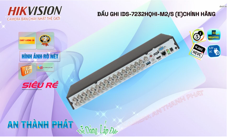 iDS-7232HQHI-M2/S(E) sắc nét Hikvision ➠